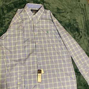 XXL polo Ralph Lauren, blue plaid button down. NWT